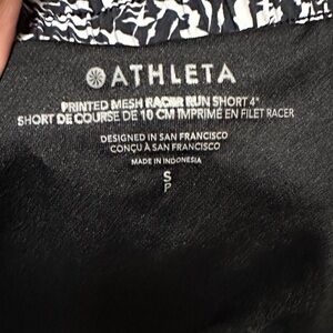 Athleta Black Shorts with White Zebra Print Waistband